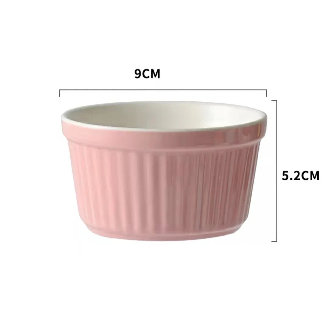 DecorBites™ Ceramic Baking Bowl 3.5 Inch High Temp Resistant Dessert Pudding Bowl