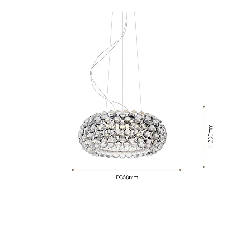 DecorBites™ Clear Gold Acrylic Pendant Lights: Modern Living Room Foscarini Caboche Style