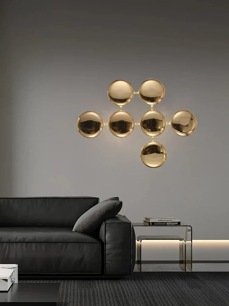 DecorBites™ Italian 2025 Glossy Gold LED Wall Sconces - Modern Home Decor