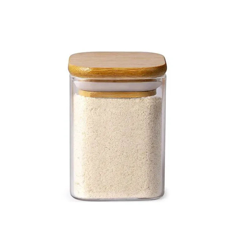 DecorBites™ Glass Jar with Bamboo Lid - Food Storage Container for Tea, Coffee, and More