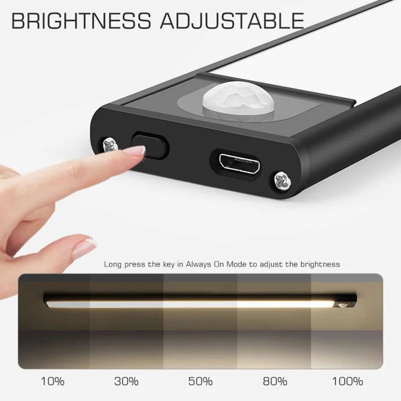 DecorBites™ LED Cabinet Light Bar Motion Sensor Magnet Lamp Wardrobe Kitchen