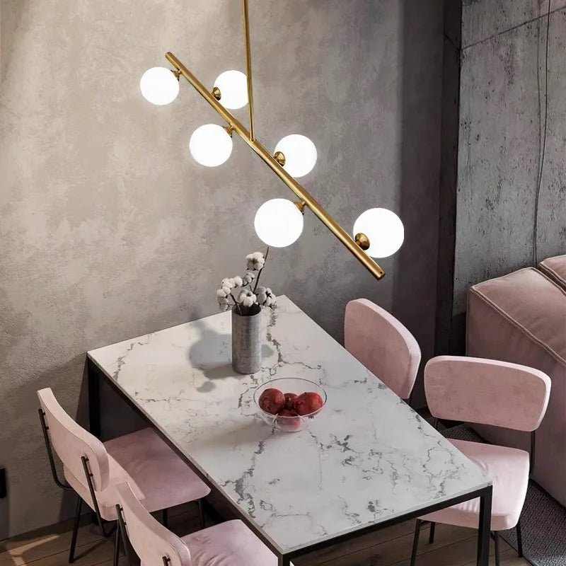 DecorBites™ Gold Glass Ball LED Pendant Light for Kitchen Dining Room Lighting