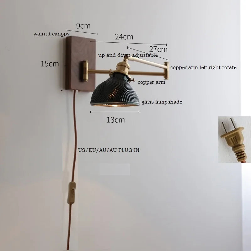 DecorBites™ Ceramic LED Wall Light with Copper Arm, Modern Design, Up Down Lampshade