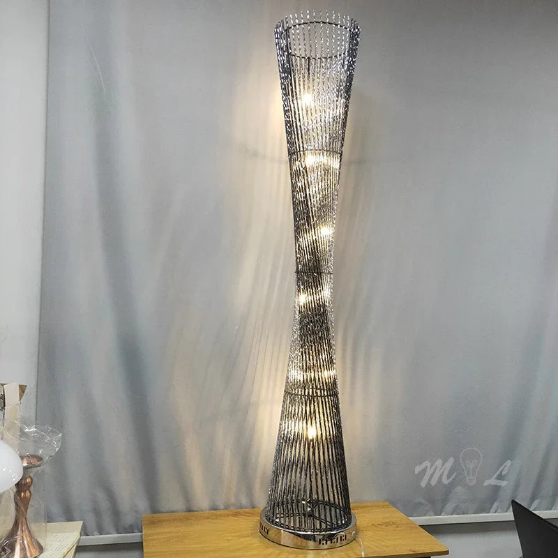 DecorBites™ Aluminum Tower Floor Lamp for Living Room, Modern LED Standing Light Stand