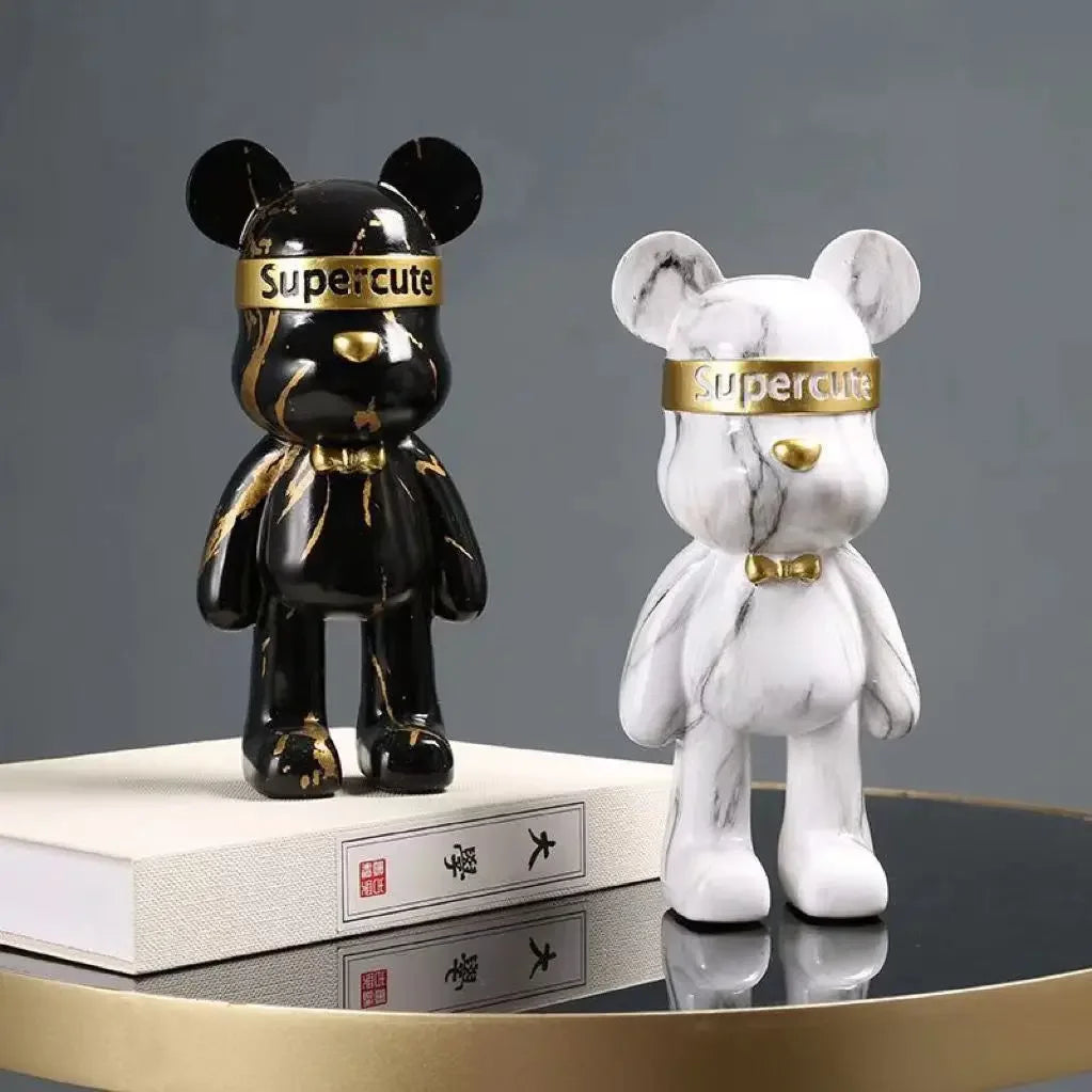 DecorBites™ Graffiti Bear Figurine: Modern Abstract Home Decor Statuette