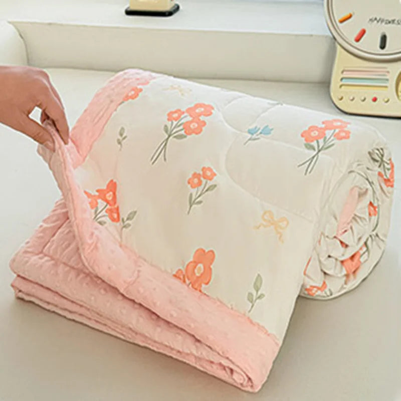 DecorBites™ Cartoon Pattern Summer Comforter: Skin-Friendly Breathable Quilt for Kids & Adults