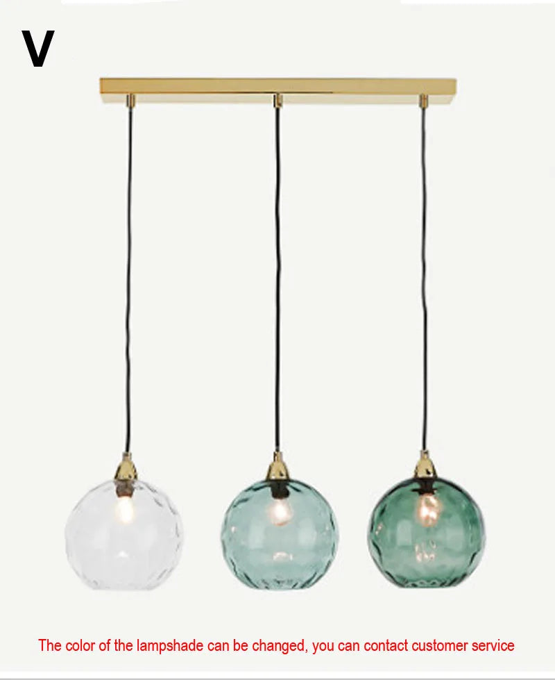 DecorBites™ Glass Ball Lustre Pendant Lights - Modern Kitchen Hanging Fixture