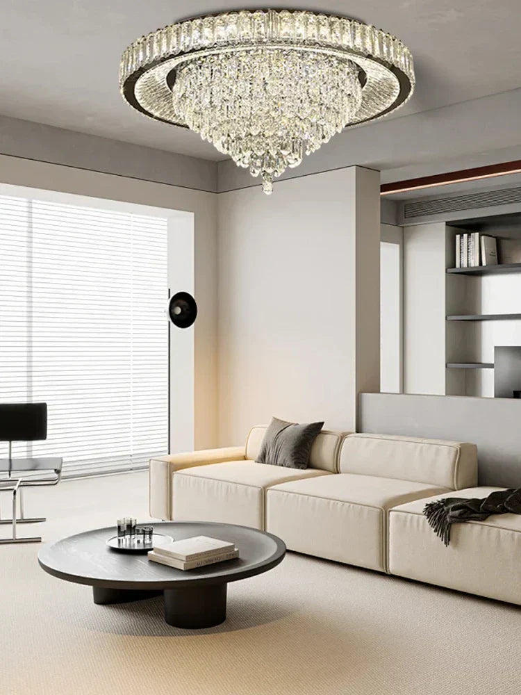 DecorBites™ Cone Crystal Ceiling Chandelier - Stainless Steel Luxury Living Room Decoration