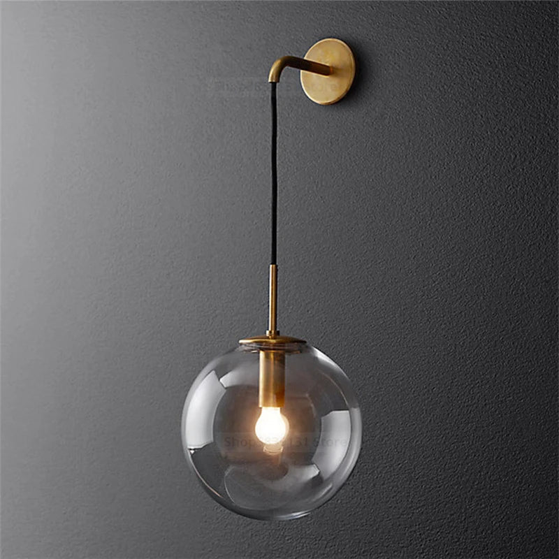 DecorBites™ Glass Ball LED Wall Light for Bedroom Decoration and Living Room Fixtures