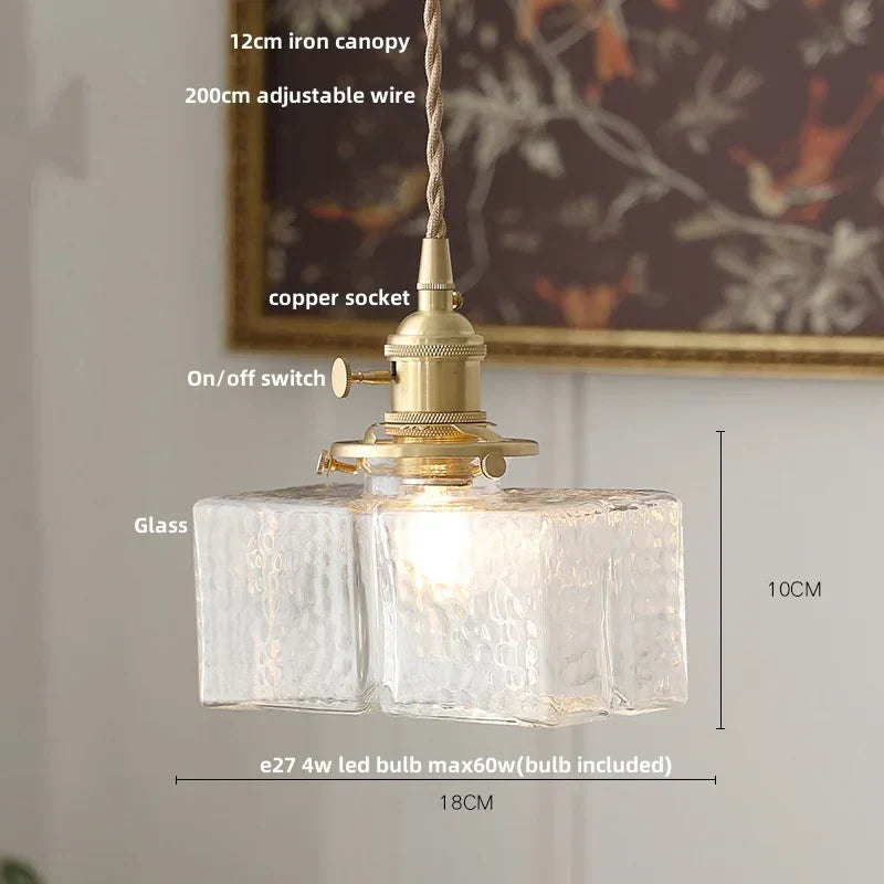 DecorBites™ Ice Cube Glass LED Pendant Light Modern Home Decor Hanging Lamp