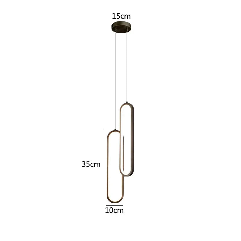 DecorBites™ Black LED Pendant Light: Elegant Bedroom Hanging Lamp, Small Chandelier