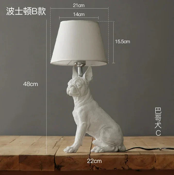 DecorBites™ Black/White Puppy Dogs Table Lamps for Home Decor Lighting