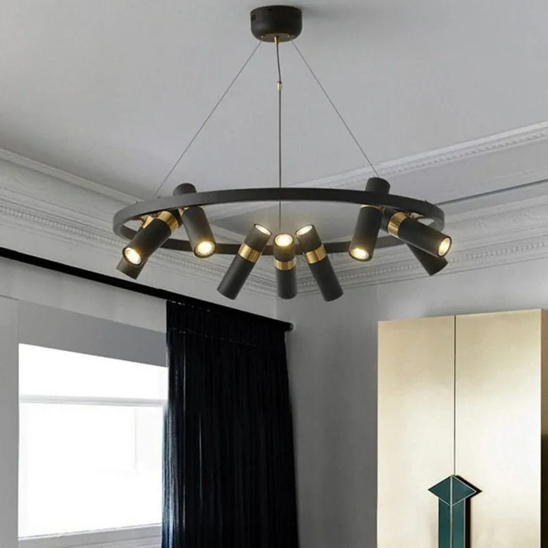 DecorBites™ Black Ring LED Pendant Light for Living Room Dining Kitchen Bar