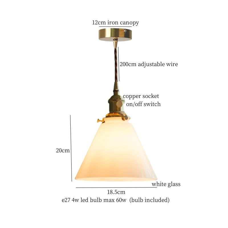 DecorBites™ Green Glass LED Pendant Lamp for Living & Dining Room Decor