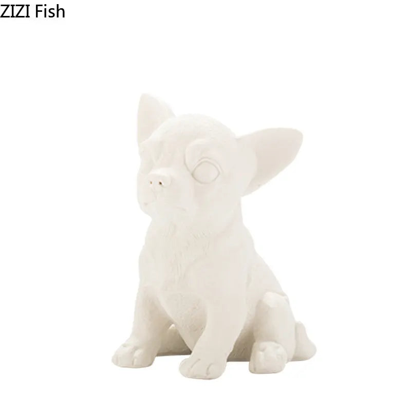 DecorBites™ French Bulldog Ceramic Sculpture Miniature Figurine Desk Decoration Ornament