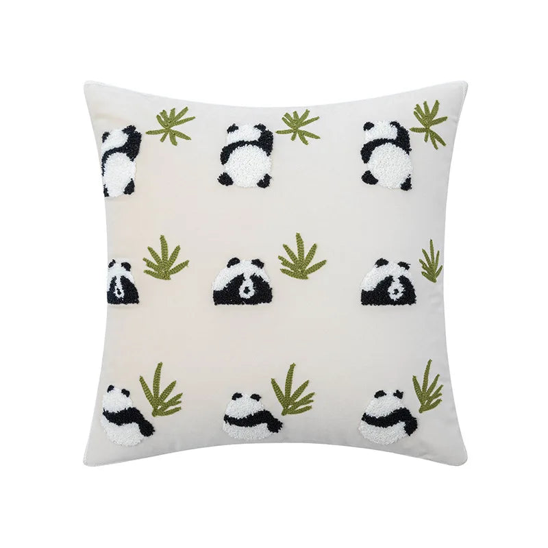 DecorBites™ Cartoon Abstract Embroidery Cushion Cover 45*45 Soft Velvet Throw Pillow Case