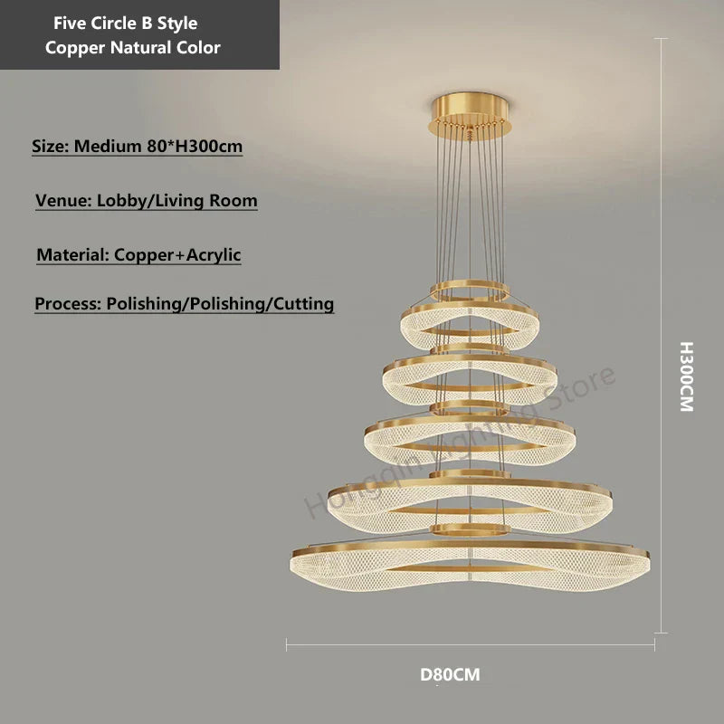 DecorBites™ Acrylic Living Room Chandelier Pendant Light Fixture_LED Hanging Lamp