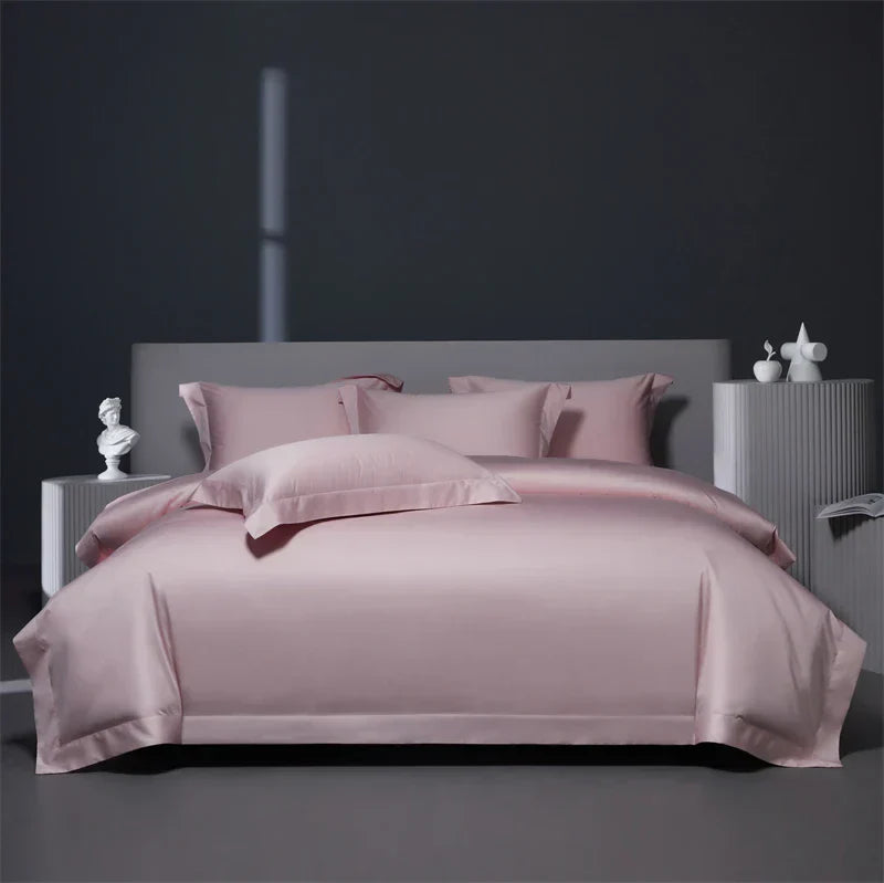 DecorBites™ Burgundy Red Egyptian Cotton Bedding Set - Soft Silky Solid Color Luxe Duvet Cover, Sheet, Pillowcases