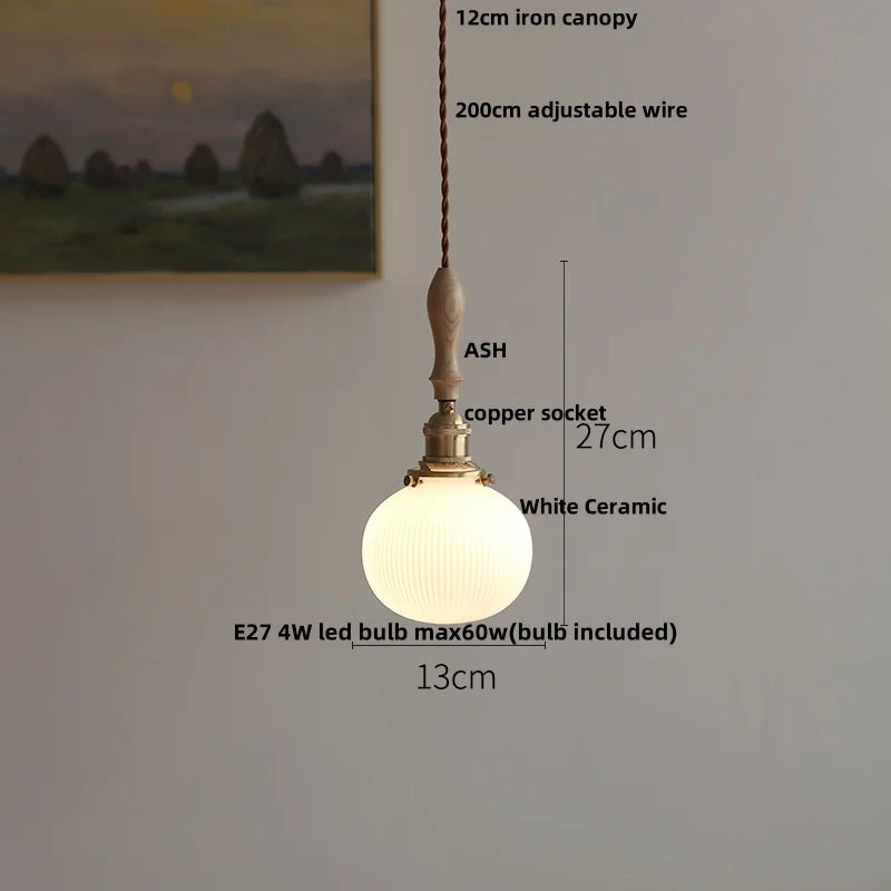 DecorBites™ Ceramic LED Pendant Lamp | Nordic Modern Design | Adjustable Hanging Light