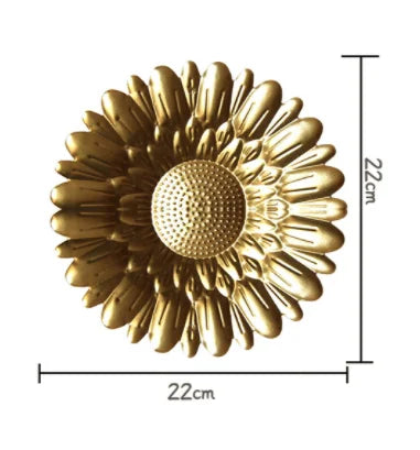 DecorBites™ Geometric Golden Metal Wall Hanging Round Ornaments - Room Decoration Accessories