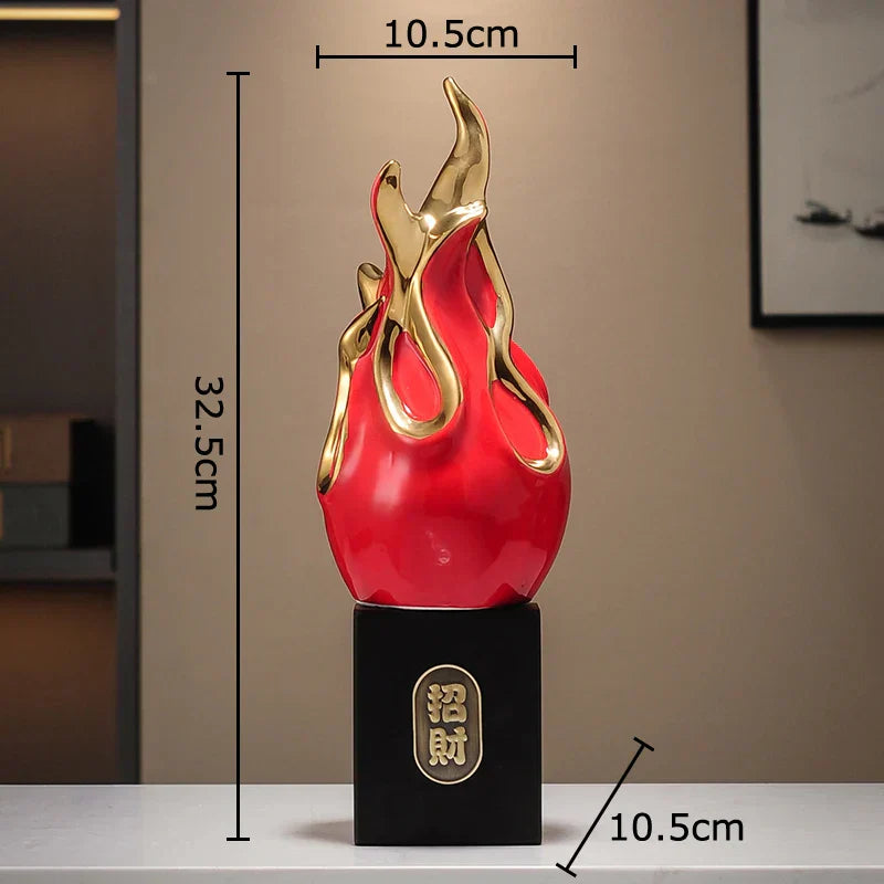 DecorBites™ Gilded Pitaya Cat Ceramic Feng Shui Ornament Landscaping Decoration