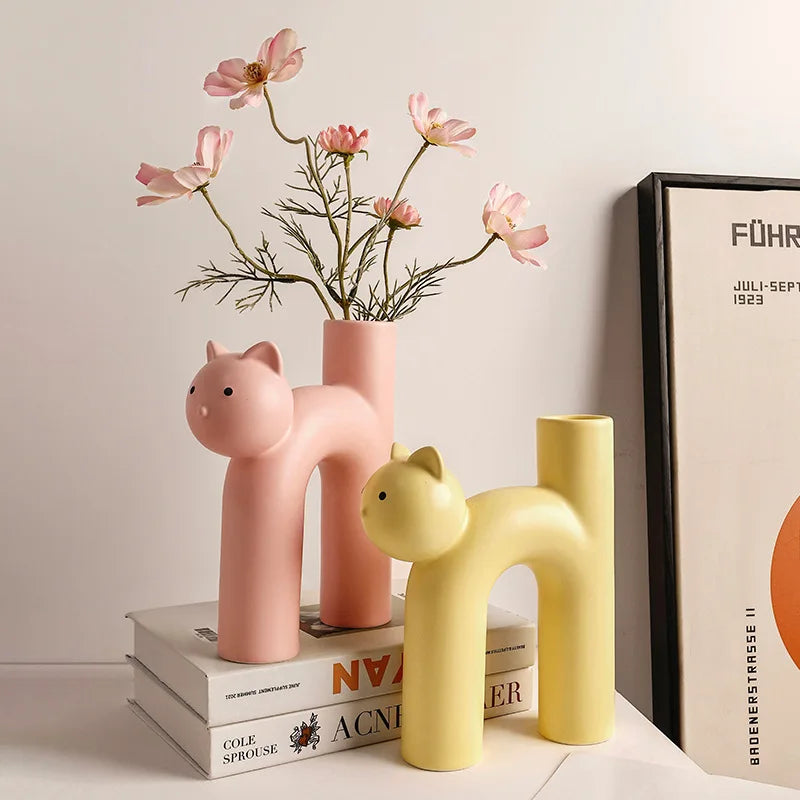 DecorBites™ Cathead H-Shaped Tube Vase for Flower Hydroponics Arrangement