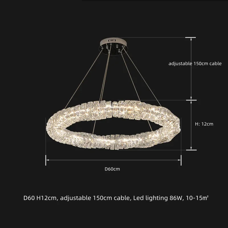 DecorBites™ Crystal LED Pendant Lights | Dimmable Ring Hanging Lamp | Modern Luxury Decor Fixtures