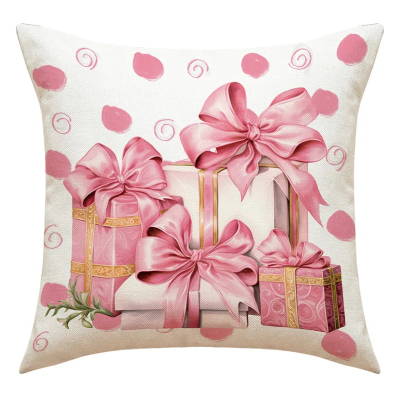 DecorBites™ Christmas Pillowcase: Santa Claus Snowman Print for Living Room Sofa Decor