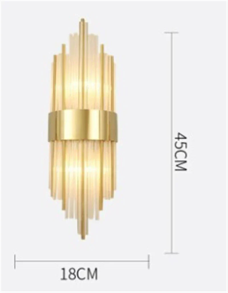 DecorBites™ Black Gold Crystal Wall Lights Modern LED Sconce for Bedroom Living Room