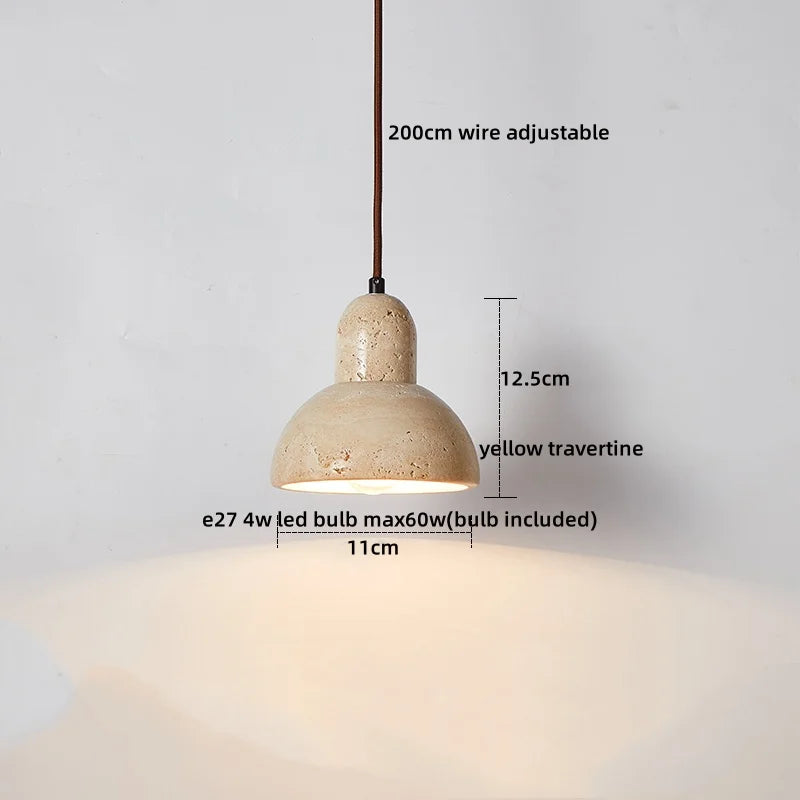 DecorBites™ LED Yellow Travertine Hanging Lamp for Home Decor and Lighting Fixtures