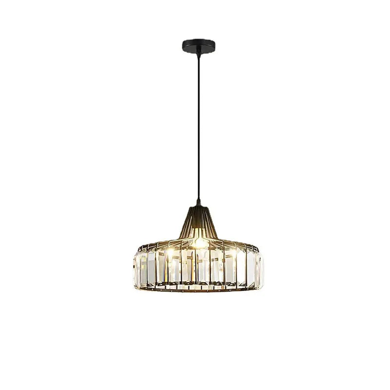 DecorBites™ Crystal LED Pendant Light: Retro Gold Lampshade for Living Room, Bedroom, Dining Room