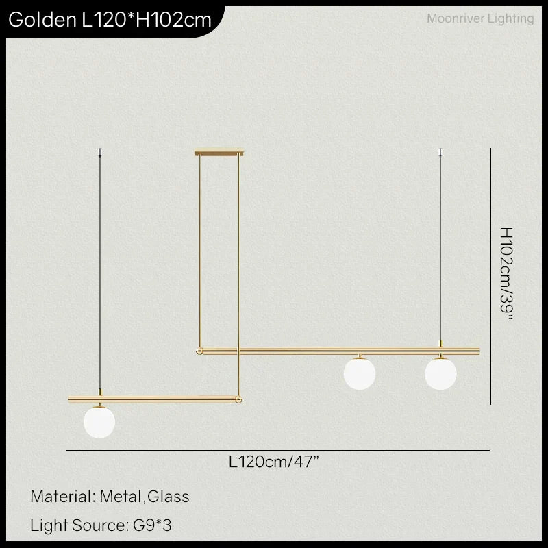 DecorBites™ LED Linear Hanging Lamp for Home Modern Minimalist Living Room Chandelier