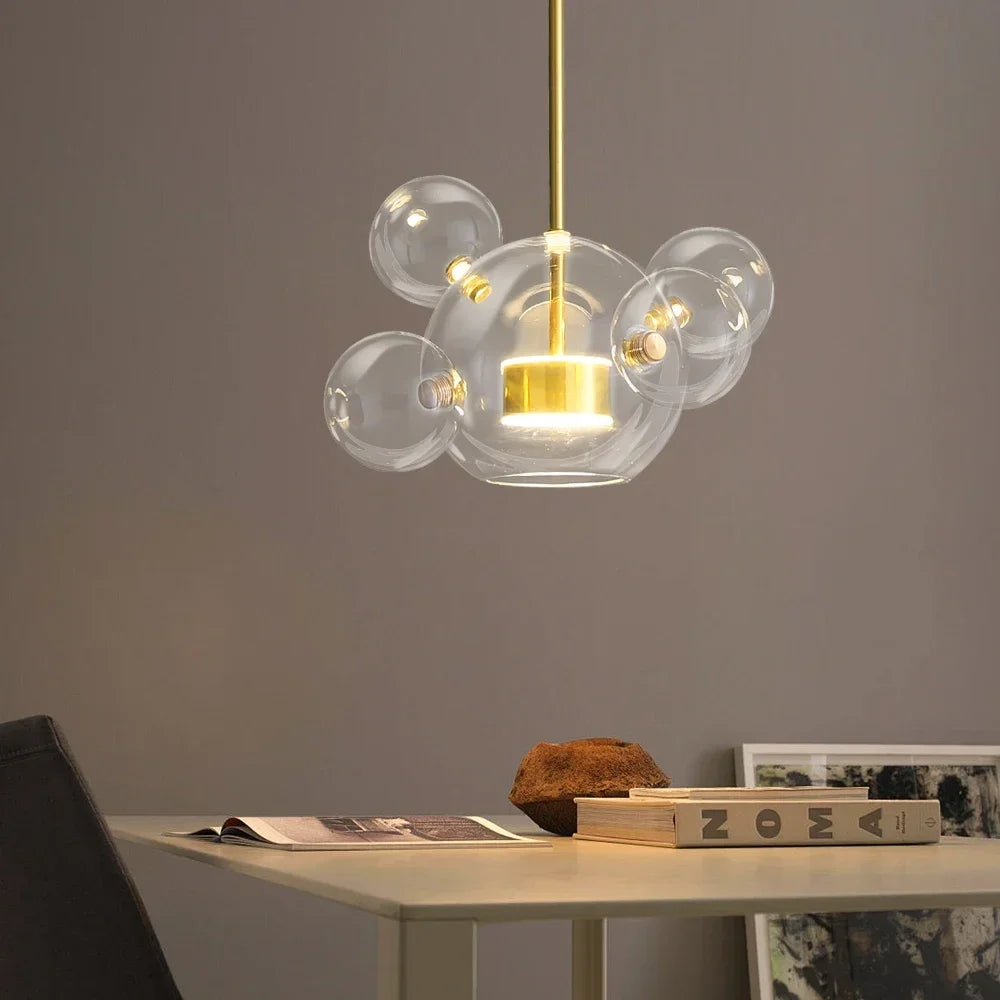 DecorBites™ LED Glass Ball Chandelier Pendant Lights for Living & Dining Room