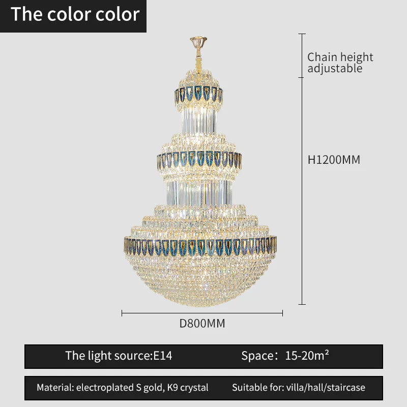 DecorBites™ Crystal Chandelier: Luxury Lighting for Villa, Hotel, Office & Exhibitions