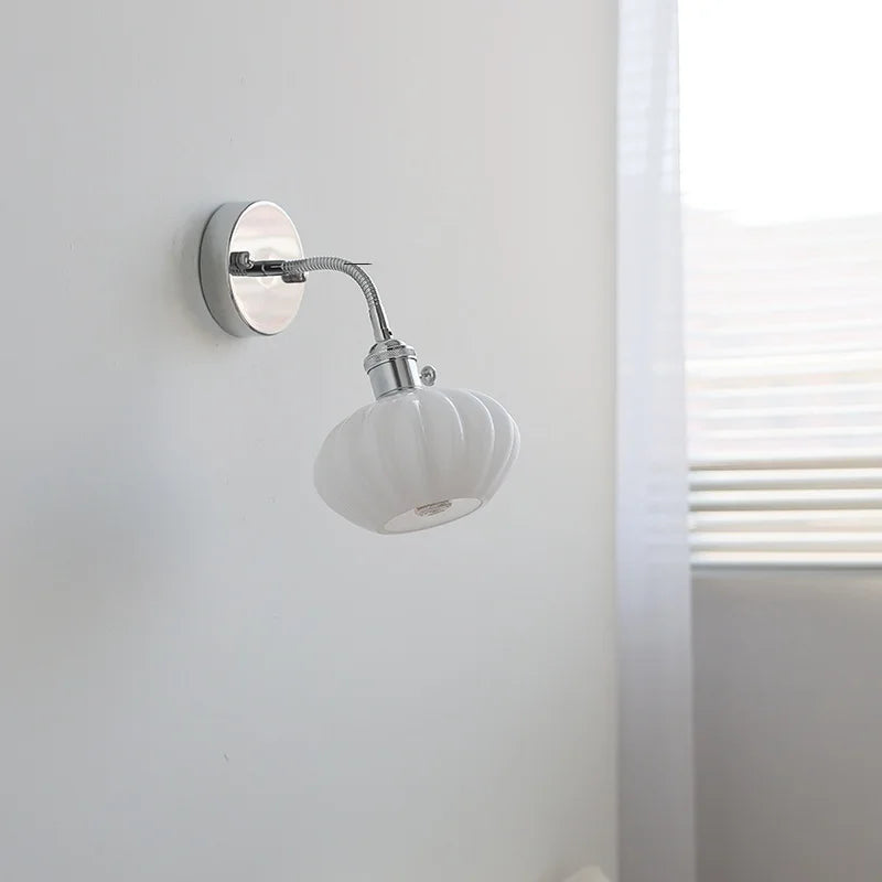 DecorBites™ Glass Wall Light Fixture with Pull Chain Switch, Adjustable Arm, Modern Nordic Design