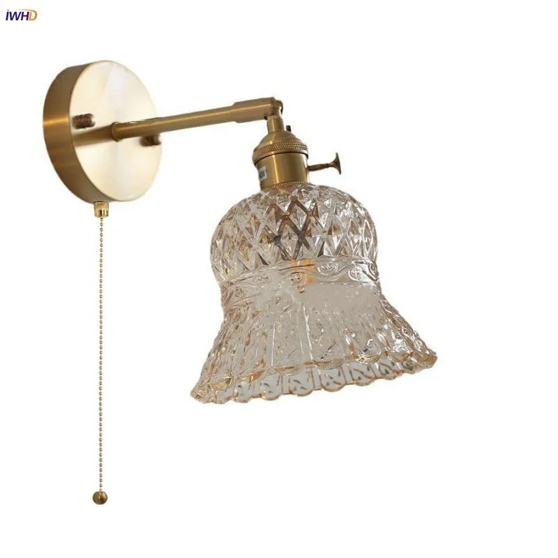 DecorBites™ Amber Flower Glass LED Wall Light Fixture for Kitchen Restaurant Bar