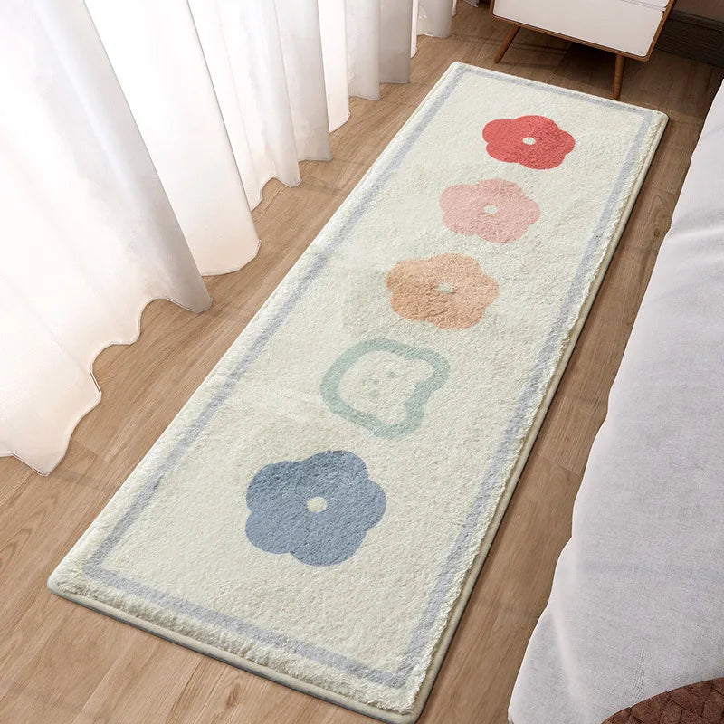 DecorBites™ Lovely Rabbit Pink Bedside Rug for Girls Children Bed Room