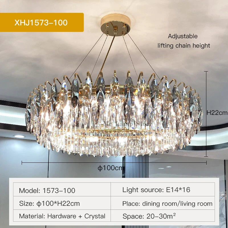 DecorBites™ Crystal Atmosphere Chandelier: Modern Luxury for Living Room, Dining Room, Bedroom