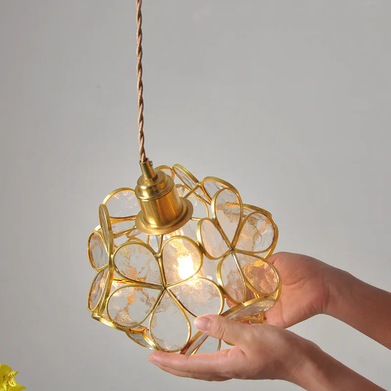DecorBites™ Glass Flower LED Pendant Light Fixture for Modern Luxury Home Decor