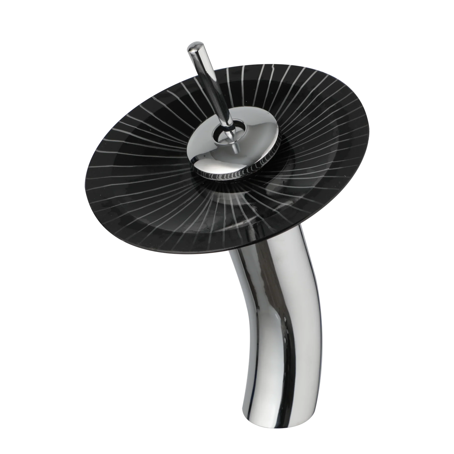 DecorBites™ Glass Rocker Handle Basin Faucet, Waterfall Mixer Taps, Chrome Finish