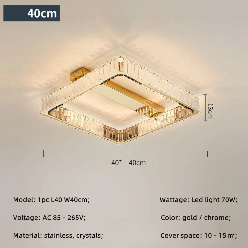 DecorBites™ Crystal Ceiling Chandelier Dimmable LED Lights for Luxury Foyers and Bedrooms