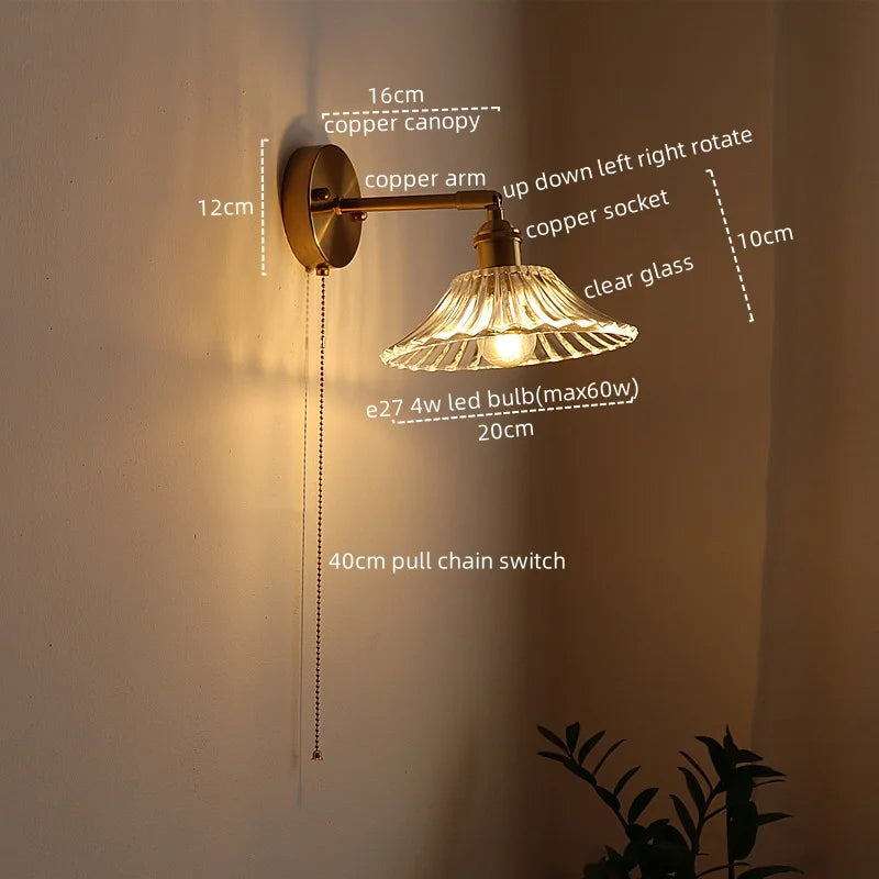 DecorBites™ LED Glass Wall Lights Modern Decor for Bedroom Living Room Bar Balcony.