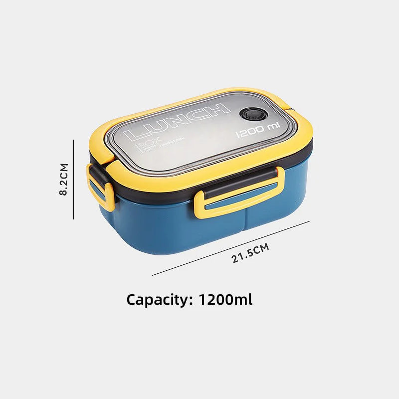 DecorBites™ Kids 2-Layer Bento Lunch Box, Microwaveable Food Container for School & Outdoor Activities