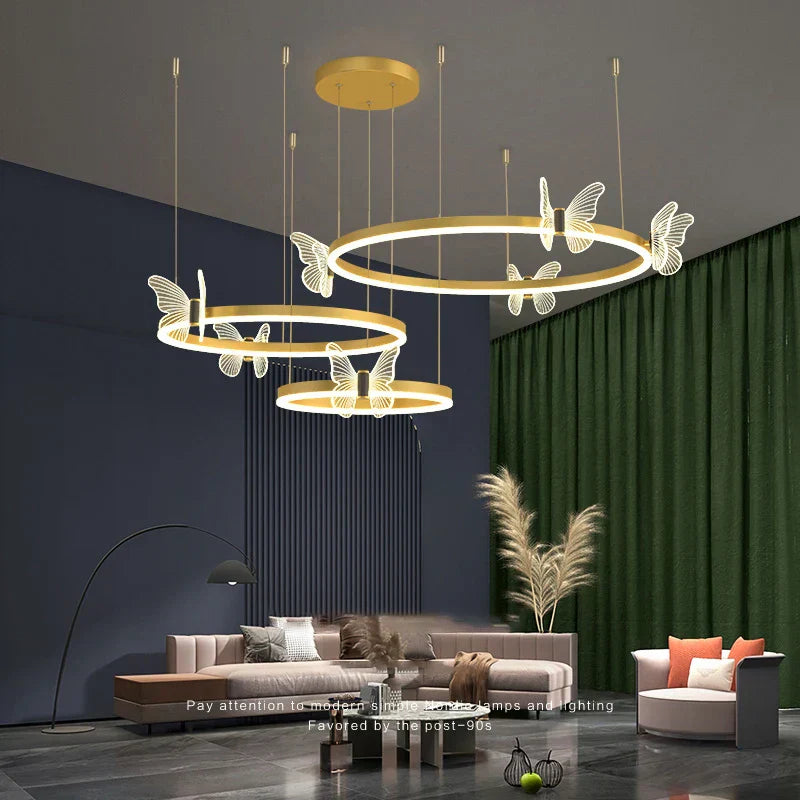 DecorBites™ LED Butterfly Chandelier Pendant Light for Modern Living Room