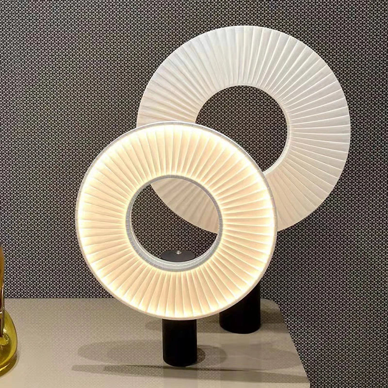 DecorBites™ Dix Heures Round Fabric LED Pendant Light for Parlor, Hotel, and Dining Room