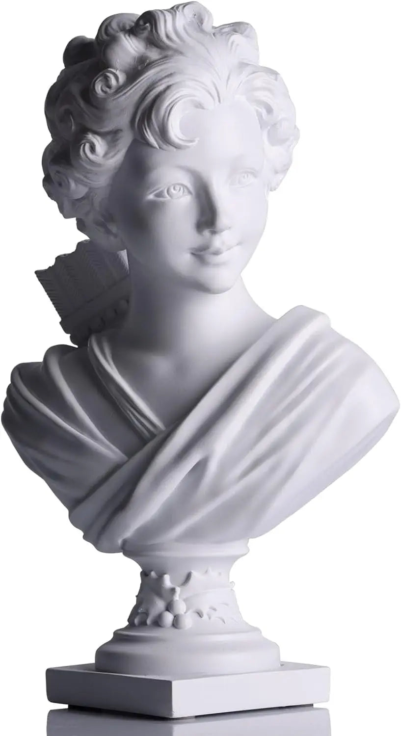 DecorBites™ 12.2" Cupid Statue Plaster Sculpture for Painting Practice and Home Decor