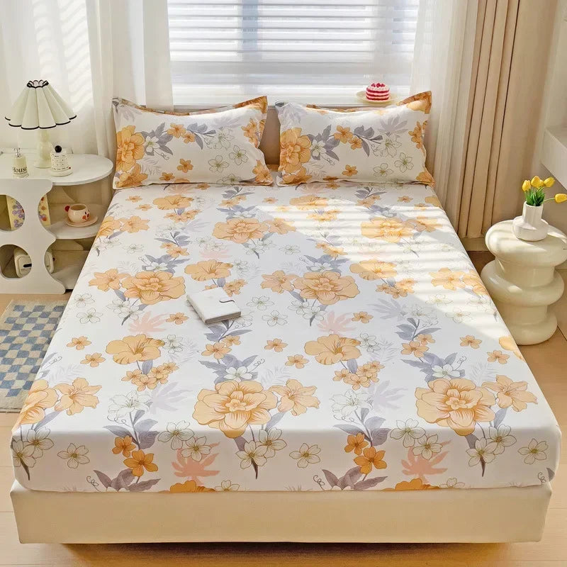 DecorBites™ Japanese Style Thick Fitted Sheet for Queen/King Bed