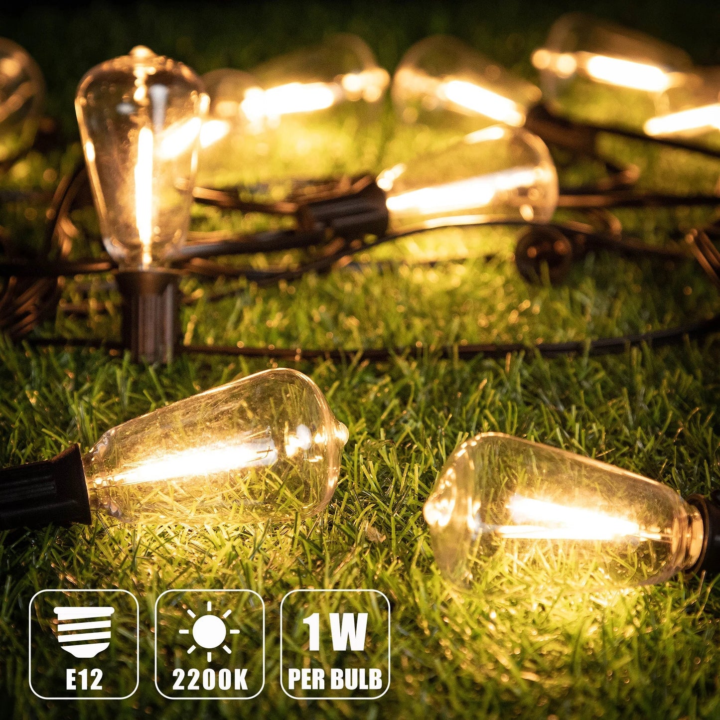 DecorBites™ LED String Lights Outdoor Fairy Backyard Patio Decor Waterproof IP44