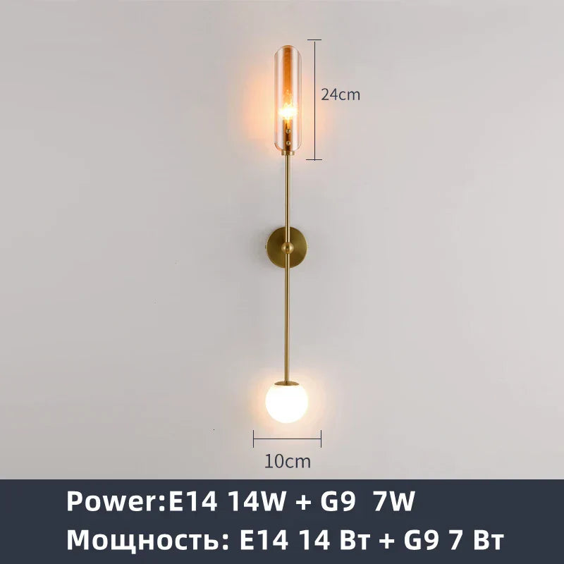 DecorBites™ Golden Metal LED Wall Lamps for Bedroom Living Room Decor