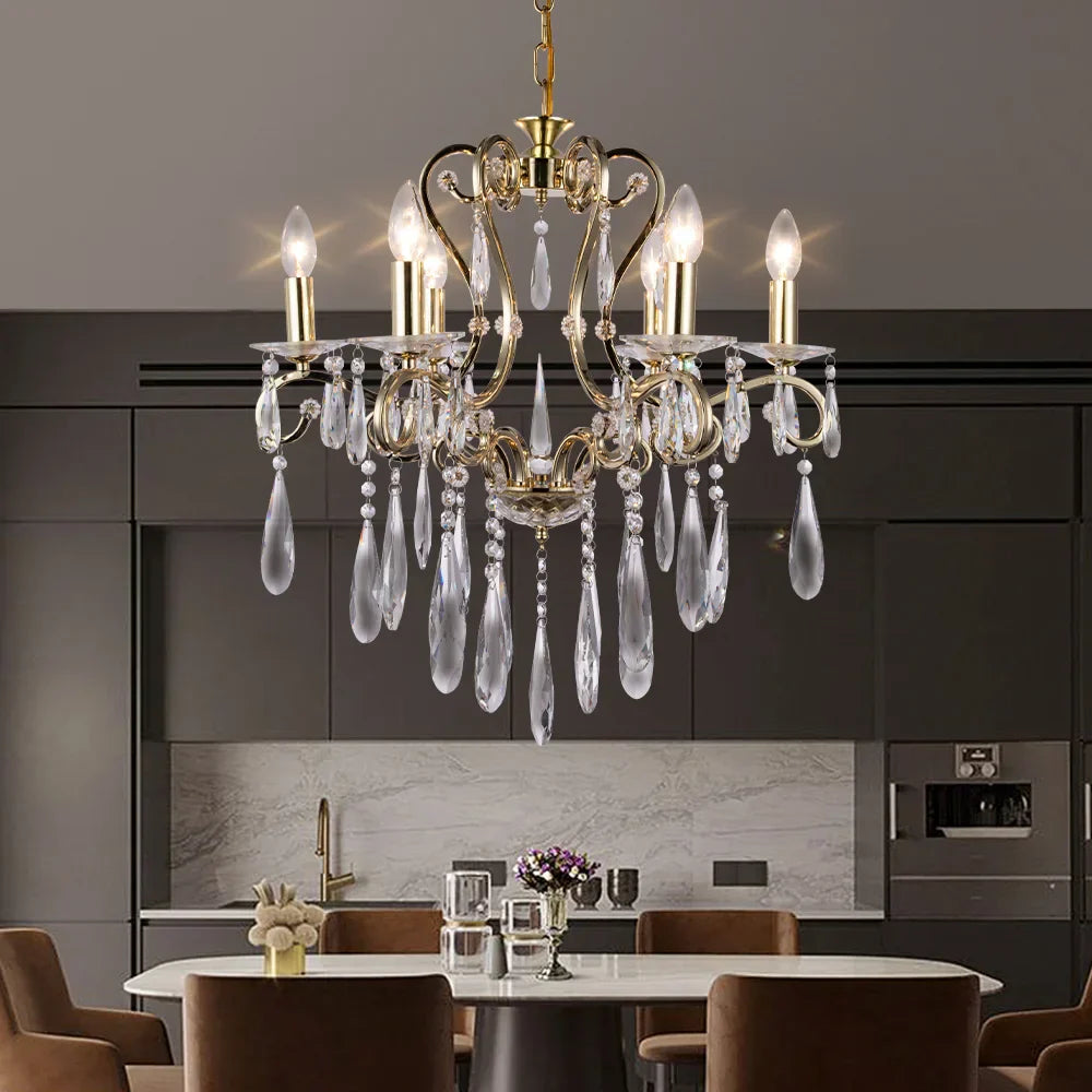 DecorBites™ Crystal LED Chandelier for Kitchen Dining Living Bedroom Room